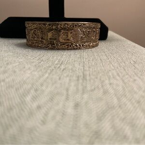 CINER Vintage antique gold tone Hebrew letters/bangle bracelet.